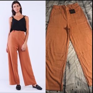 Camel high quality Wide leg high waisted pants